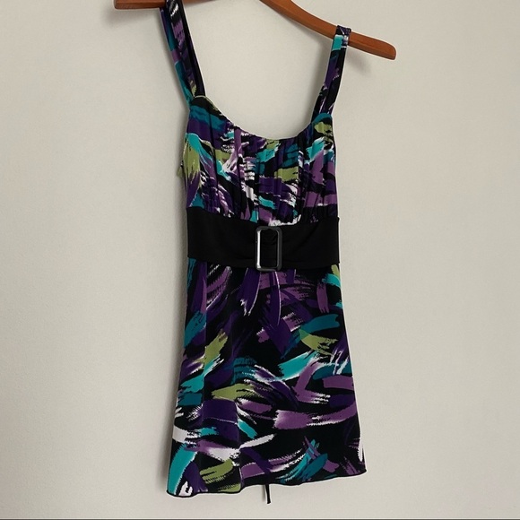 Iz Byer tank top belt empire waist large black - Picture 3 of 12